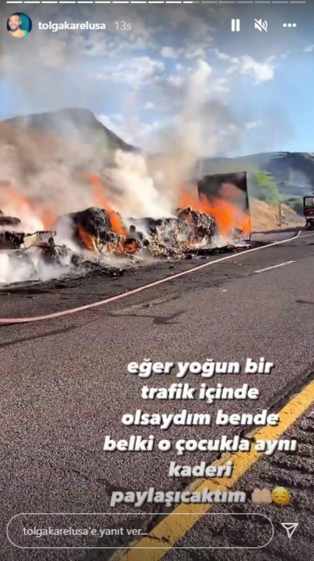 Tolga Karel'in tırı alev alev yandı yaşadıklarını böyle anlattı